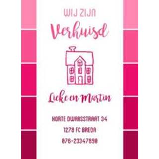 Verhuiskaart roze nederlands