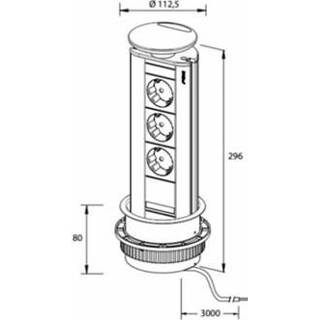 👉 Stopcontact Evoline Powerport Stopcontact/ Contactdoos 3ST.Aluminium 4044657002358