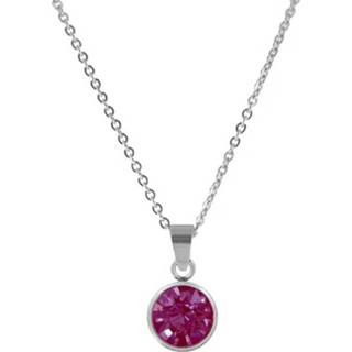 👉 Halsketting roze zilverkleurig CO88 Collection 8CN-10013 - Stalen collier met geboortesteen juni | licht amethist 10 mm lengte 42 + 5 cm / 8718274328226
