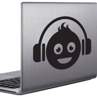 Koptelefoon jongens Sticker laptop vrolijke jongen