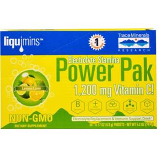 👉 Mineraal limoen Electrolyte Stamina, Power Pak, Lemon Lime (30 Packets, 4.9 g Each) - Trace Minerals Research
