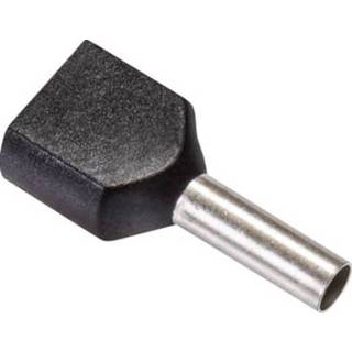 Zwart Twineindaderhulzen geisoleerd 2x 1.5 mm 16.0/8.0 100 stuks