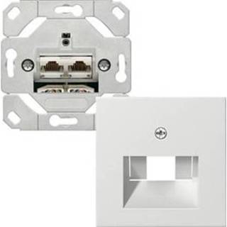 👉 CAT6 wandcontactdoos inbouw met inzetplaat zuiverwit Gira