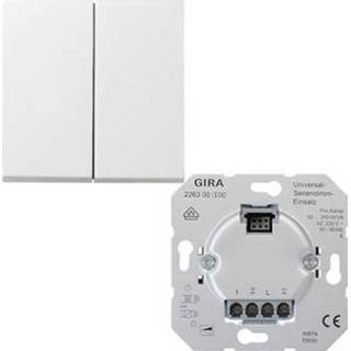 👉 Tastdimmer Gira Serie 226300 50-260W met dim drukknop zuiverwit glanzend