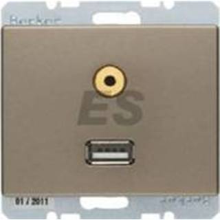 👉 Berker Arsys USB / 3,5 mm audio wandcontactdoos lichtbrons gelakt