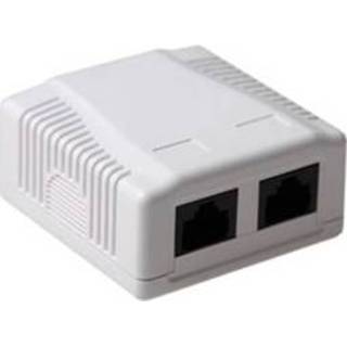 👉 CAT5E UTP wandcontactdoos opbouw 2 x RJ45 LSA+ FA5002
