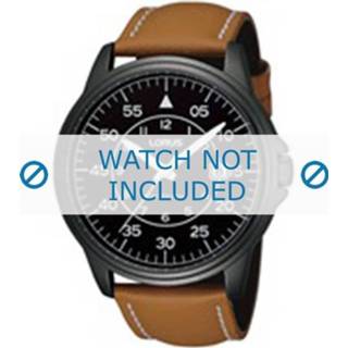 👉 Lorus horlogeband VJ42-X041-RS977AX9 Leder Bruin 22mm + wit stiksel