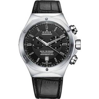 👉 Horlogeband zwart leder Edox 10107 + stiksel