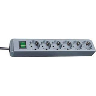 👉 Switch zilver Eco-Line 6-way power extrention with silver - Brennenstuhl 4007123610846