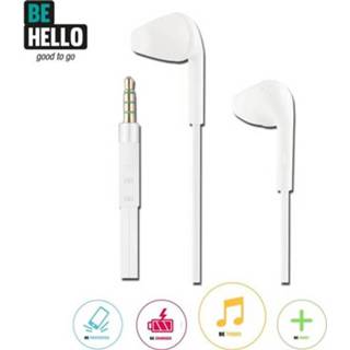👉 In-ear headphone wit BeHello with Remote 3.5mm White - 8719075552902