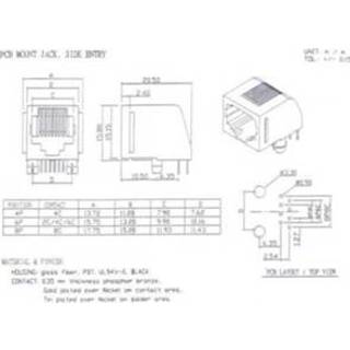 Modulaire Stekker RJ12 - Chassis HQ Products 5410329274757