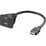 👉 HDMI cable adaptor 19 pin plug > 2 x jack - Goobay 4040849687839