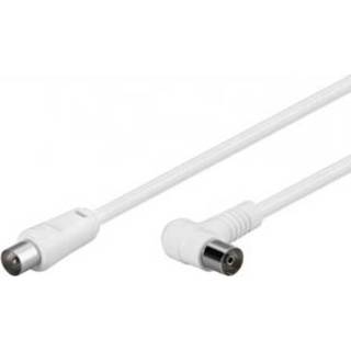 👉 Coax plug wit Antenna cable white 1.50 m (100 % shielded) straight / 90? a 4040849673597