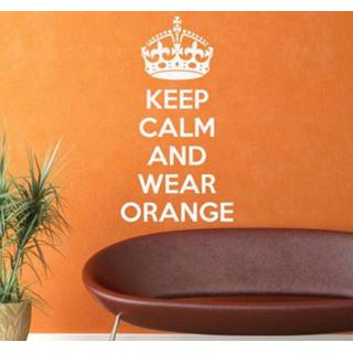 👉 Muursticker oranje Keep Calm Wear Orange