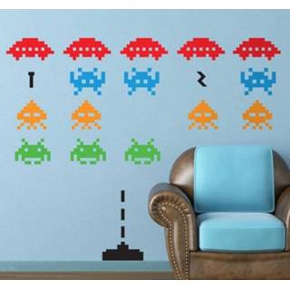 👉 Muursticker Space Invaders muur sticker