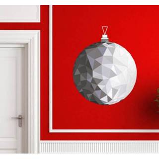 👉 Muursticker zilveren kerst bal