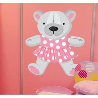 Teddybeer roze kinderen Sticker kind jurkje