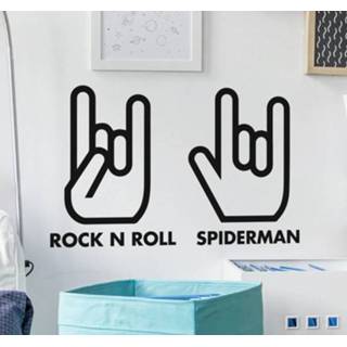 👉 Muursticker Rock n Roll en Spiderman gebaren