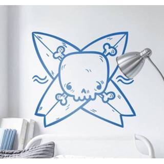 👉 Muursticker surf doodshoofd