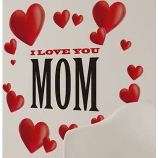 👉 Muursticker I love you mom hartjes