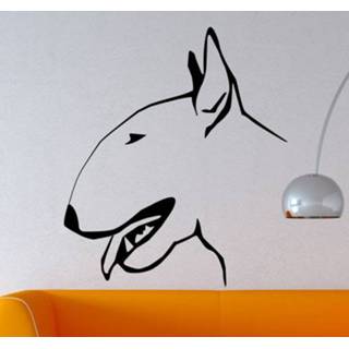 👉 Muursticker Kop Bull Terrier