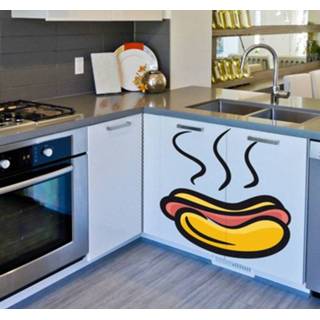 👉 Muursticker Broodje Hotdog