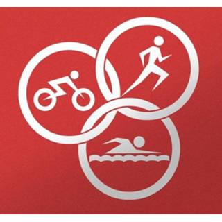 Triatlon zwemmen, hardlopen, fietsen sticker nl_A7845 Fiets Triatlon zwemmen, hardlopen, fietsen sticker