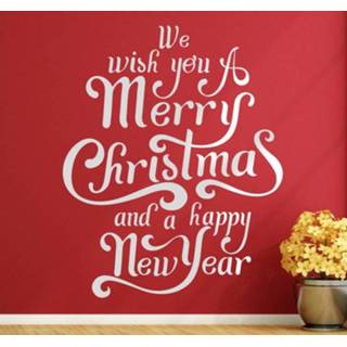 👉 Muursticker Merry Christmas Happy Newyear