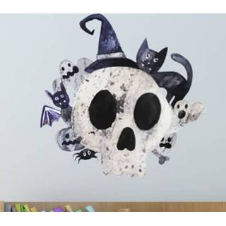 👉 Muursticker heksen doodshoofd