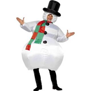 👉 Sneeuwpop kostuum One Size unisex wit Opblaasbare 5020570381557