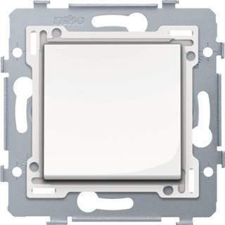 Niko Original enkelvoudige wisselschakelaar met insteekklemmen, sokkel en centraalplaat bright wit Wisselschakelaar wit Niko Original enkelvoudige met insteekklemmen, sokkel en centraalplaat bright white 5413736312821