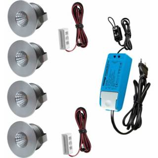 👉 Inbouwspot LED set 4 3.3W 3000K serie Arles