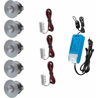 👉 Inbouwspot LED set 5 3.3W 3000K serie Arles