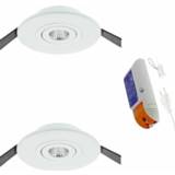 2 LED inbouwspots Verorona dimbaar wit Inbouwspot wit 2 LED inbouwspots Verorona 330 lumen 2700K 80mm dimbaar 7433647417437
