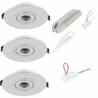 👉 Inbouwspot aluminium LED 3 inbouwspots 2.3W 4000K Verona dimbaar 7433647420451