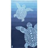 👉 Strandlaken blauw katoen Seahorse Turtle Blue (100 x 180 cm) 8719002060302