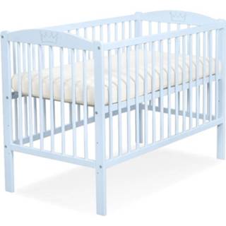 👉 Babyledikant blauw hout baby's Baby Ledikant Kroontje 5908297433035