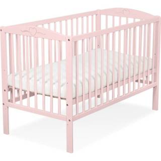 👉 Babyledikant hout roze baby's Baby Ledikant Poederroze Hartje 5908297432892