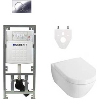 👉 Villeroy en Boch Subway 2.0 DirectFlush toiletset met Geberit reservoir en bedieningsplaat softclose chroom