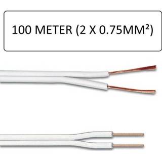 👉 Stroom kabel wit Stroomkabel Tweeling 2 x 0.75mm (100 meter)