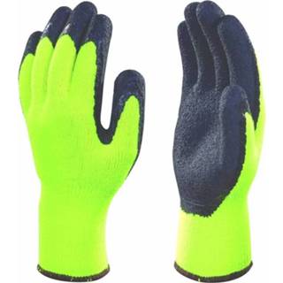 👉 Winter handschoenen 10 XL geel Winterhandschoen Latex / Maat Grip Gebreide Neon-Geel