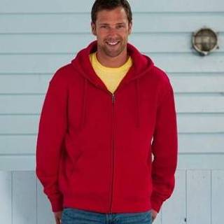 👉 Mannen rood Russell Authentic Zipped Hood * Gratis verzending