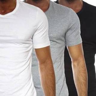 👉 Shirt mannen blauw Hugo Boss Cotton Classic Crew Neck T-shirt 3 stuks * Gratis verzending