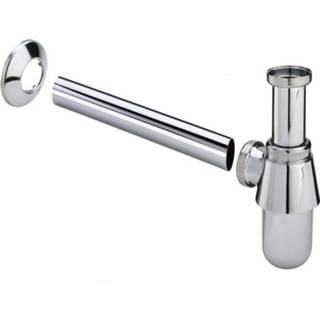 👉 Rozet chroom BWS Bekersifon Rond Inclusief Muurbuis En 5/4 x 32mm 8719304244257