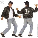 👉 Imm. leder zwart Grease T-birds jasje easy
