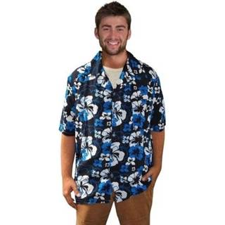 Shirt blauw Hawai flowers Blue