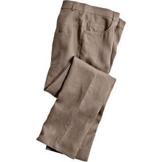 👉 Linnen broek in 5-Pocket-Style, taupe 48
