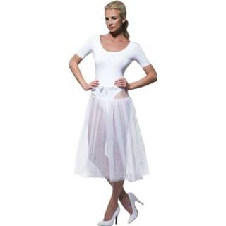 👉 Onderrok wit polyester petticoat lang