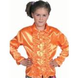 👉 Roezelblouse oranje satijn kinderen Kinder roezel blouse