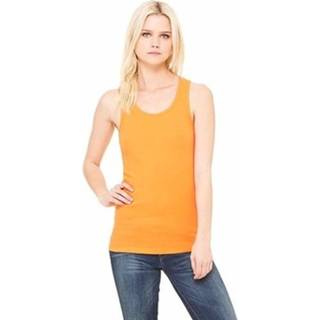 👉 Shirt oranje s vrouwen Mouwloze dames t-shirts